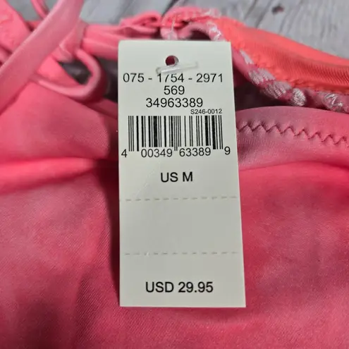 Aerie  Embroidered Tie Cheekier Bikini Bottom in Strawberry‎ M NWT