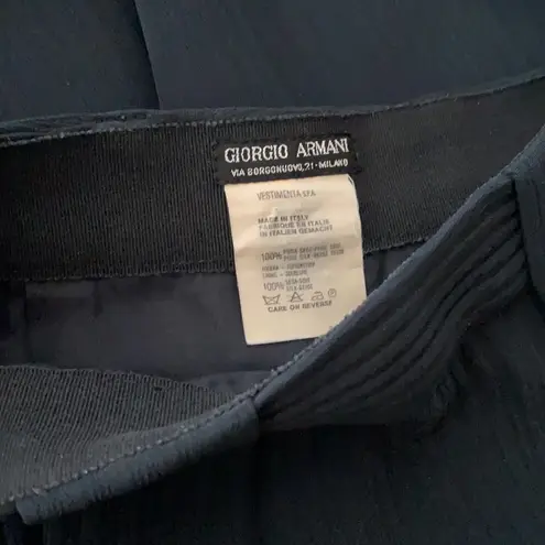 Giorgio Armani women’s navy ribbed pleated silk skirt luxury, size EU 40 US 4