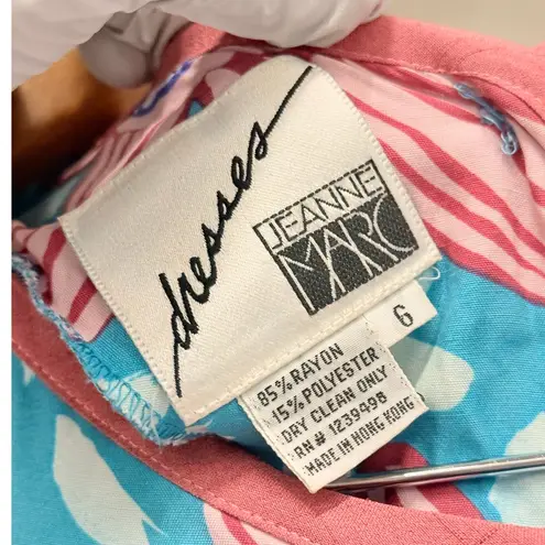 Vintage 80s Dress Jeanne Marc Avant Garde Designer Dress Size 6 Whimsical Blue