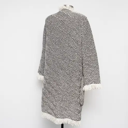 Bruno Manetti. Giacca Open Duster Blazer. Black Size XL