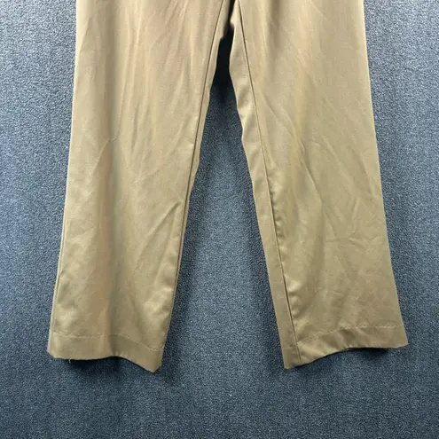 Women's 100% Wool Wide Leg Pant Size 12 Tan Satin