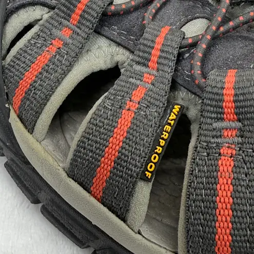 Keen Waterproof Water Newport Hiking Sandals Shoes Gray Orange Accent Size 8