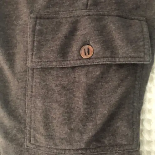 prAna  Breathe Brown Heather Cropped Knit Cargo Pant Sz. M Tied Hem Casual