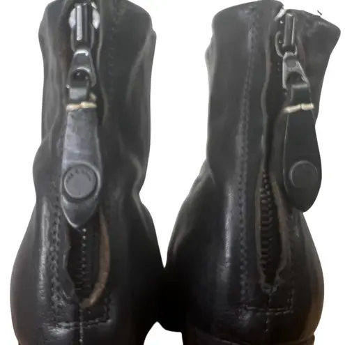 Rag and Bone  Newbury Black Leather Ankle Boots Booties 7.5 Block Heel Zip Moto thumbnail 10