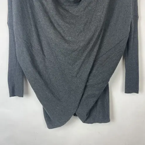 All Saints Size 4 Cowl Neck Sweater Charcoal Gray Cotton Convertible Cardigan