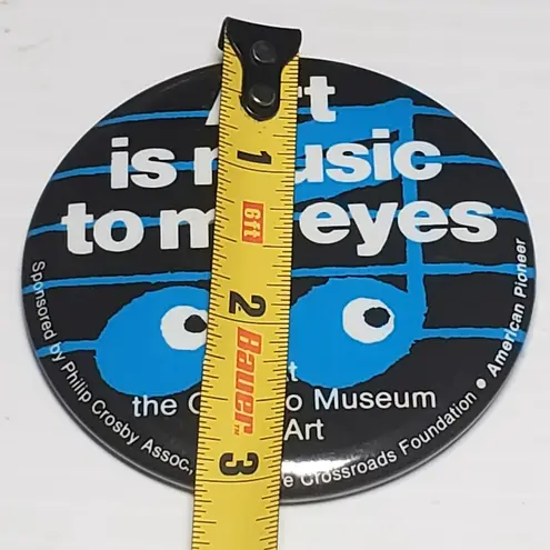 Vtg Art Is Music To My Eyes Orlando Museum Of Art Pinback Button 3"