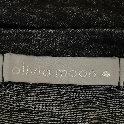 Olivia Moon Black Crew Neck Knit Satin 3/4 Sleeve Peplum Shirt Blouse Top Size S - Image 4