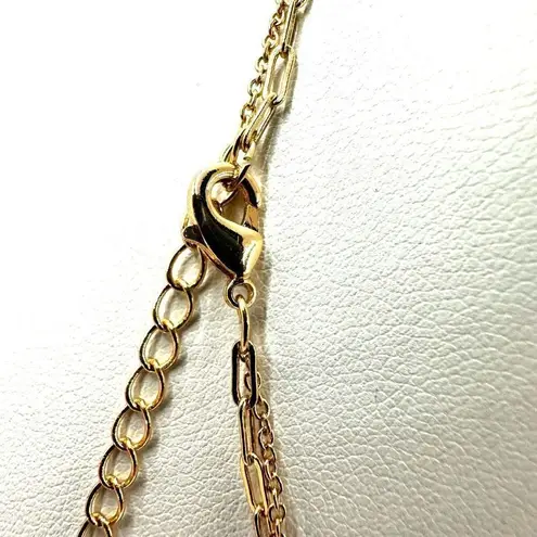 gold tone rhonodoniteādouble chain 14k gold dipped necklace