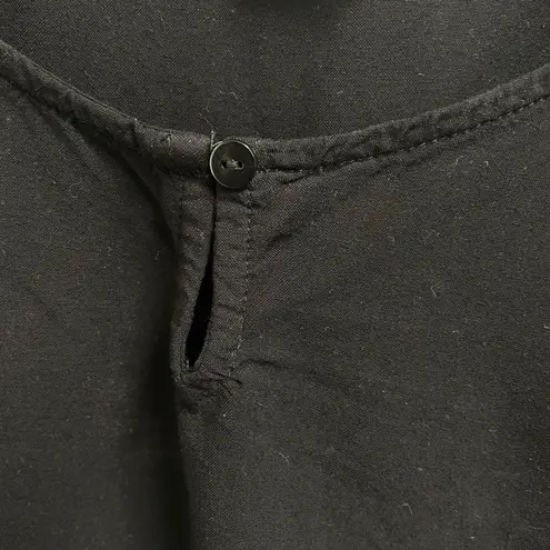 Ichi Womens Sz Large Black Lightweight Long Sleeve Blouse Top Minimalist Office