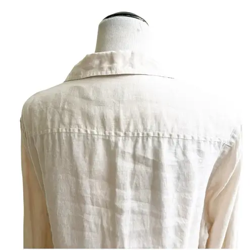 Club Room Luxury 100% Linen Button Down Long Sleeve Light Beige Coastal Boho Size M