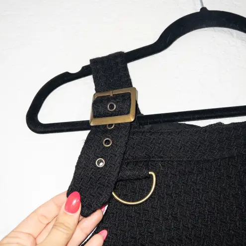 What Goes Around Comes Around x Anthropologie Black Buckle Detail Wool Dress XS