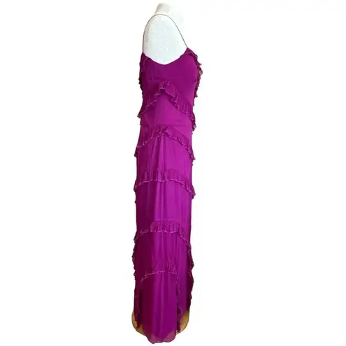 Amur Chara Ruffle Evening Gown in Purple Sangria 4 Womens Long Maxi Dress