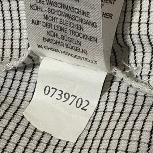 Massimo Fabbro Italy Pants Woman's 10 Micro Check White Black Stretch Workwear Size L