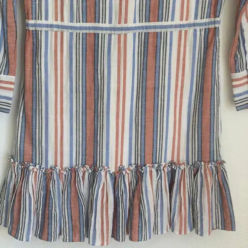 Veronica Beard Jeans Ardith 100% Cotton Striped Mini Shirt Dress