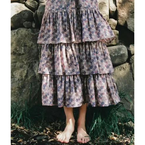 Christy Dawn The London Dress Floral Print Tiered Maxi Cottagecore Size S