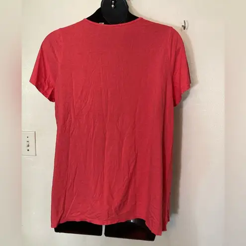 Avenue pink lace keyhole front blouse