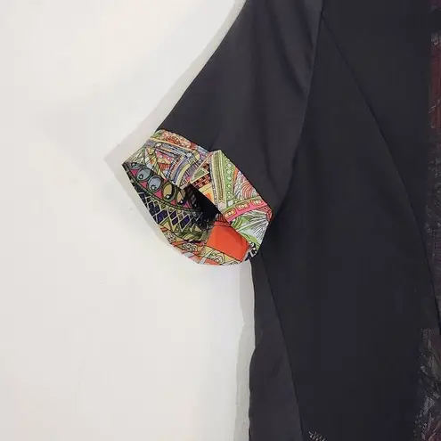 SheIn Black Open Jacket with Sheer Mesh Back Size Small  Curve Black Boho Kimono