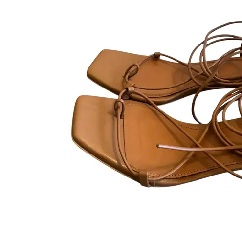 Alohas Bellini Leather Sandals Tan Lace