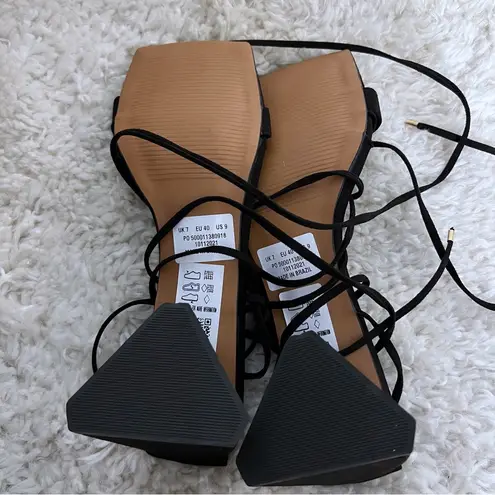 ASOS  Design  Square toe tie leg block heeled Women’s Heels  Black SZ US 9 LKNW - Image 7