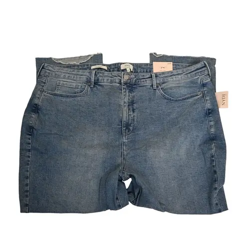 NYDJ Womens 24W High Waist Fray Hem Crop Slim Bootcut Lift Tuck Technology Jeans