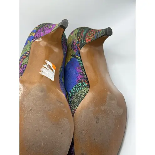 Life Stride Vintage Abstract Paint Splatter Almond Toe Pumps Women's Size 9