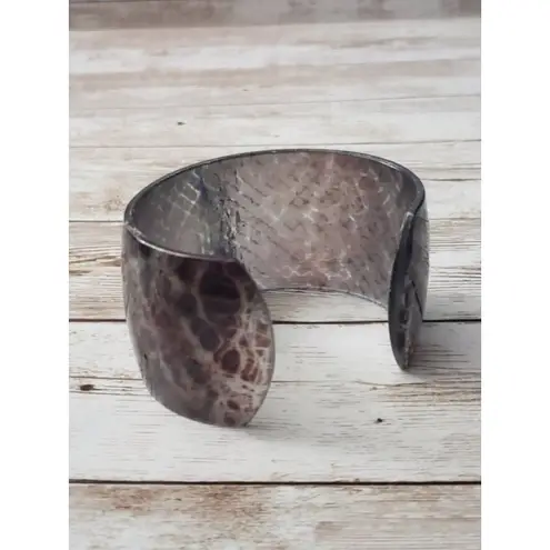 Vintage Bracelet / Cuff Chunky Brown & Grey Scale Like