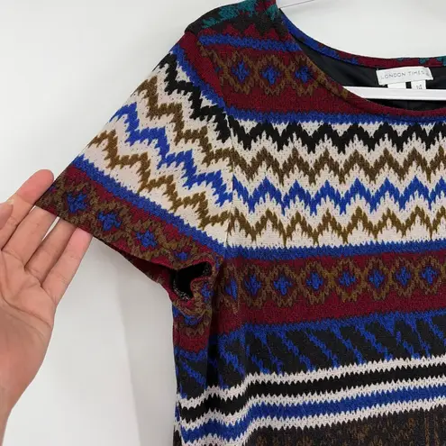 London Times Drop Waist Dress 14 Indie Folk Dark Academia 90s Pleated Heritage - Image 3