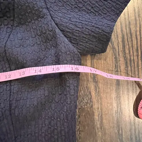 Elie Tahari NWT Textured Navy Sheath Midi Dress V-neck