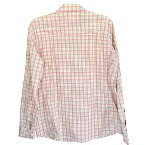 A6 L.L.Bean Women's XS Plaid Hiking Shirt UPF Quick Dry Pockets Travel Outdoor White