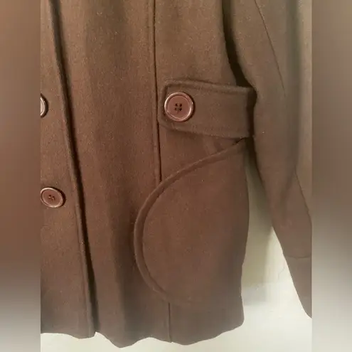 Studio Y Y2K Peacoat Chocolate Brown L Pea Coat Lined Wool Blend Brand