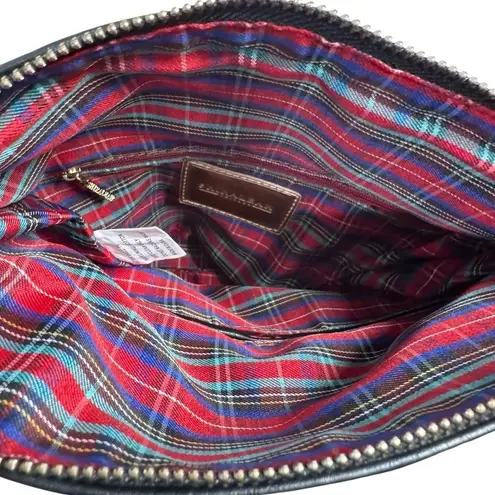 Shiraleah Chicago Tassel Clutch Black Purse Zipper Top Flap Front Faux Leather