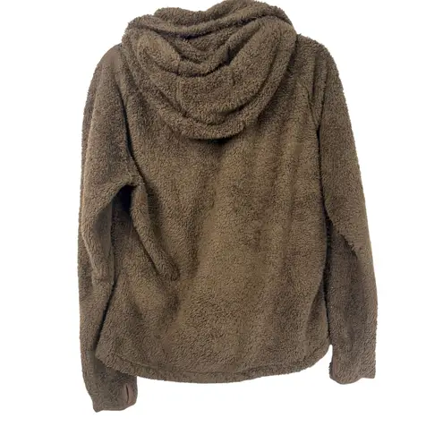 Kuhl Women's Brown Fleece Sherpa Zip Up Hoodie Jacket XL Thumbholes Outdoor