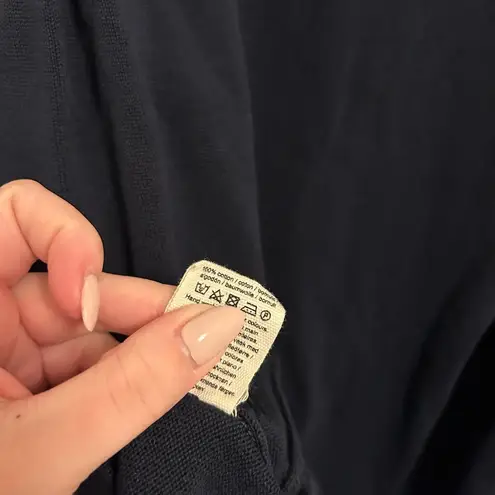 Djerf Avenue Striped Sleeve Crewneck Sweater in Blue Stripe size XL