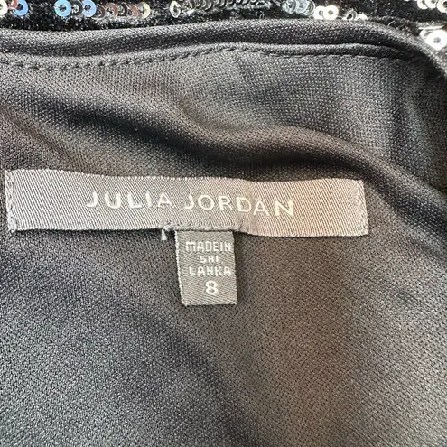 Julia Jordan Velvet Elegant Black & Silver Sequin Formal Shift Dress Size 8 NWT