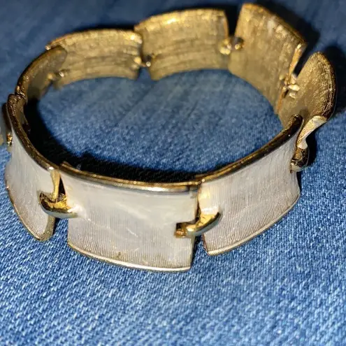 Gold Plated Flat Rectangular Link Bracelet Gold