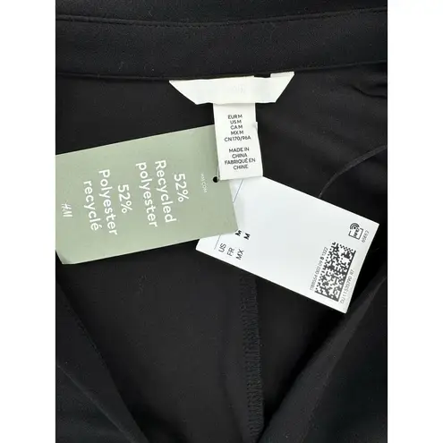 H&M  Draped Dress Size M Shirt Button Down Rouched Gathered Dark Academia