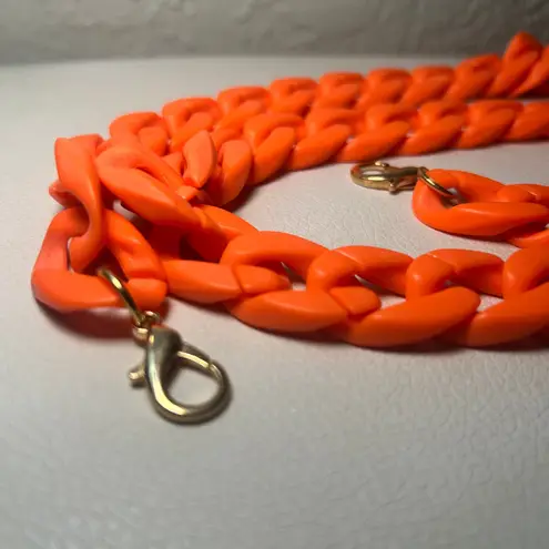 Chunky Chain Bag Strap Purse Handle Shoulder Crossbody Orange Gold Clasp