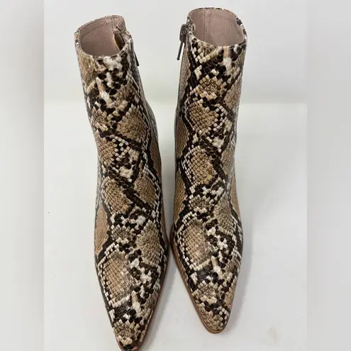 Raye Revolve Merit Size 6.5 High Heel Bootie Natural Snake Skin Embossed