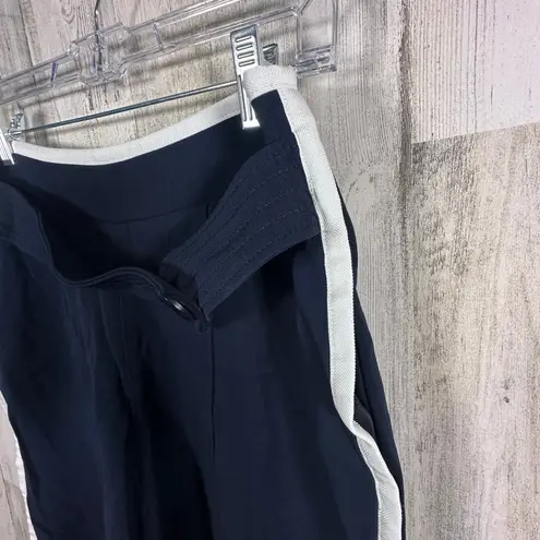 Reiss Navy Tuxedo Pants | White Piping | Wide Leg | Size 10R | Evening Trousers