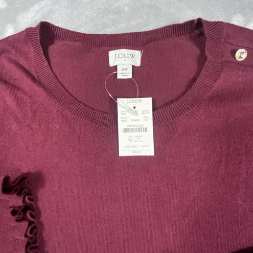 NEW J. Crew Womens 3X Purple Ruffle Pullover Dressy Sweater Gold Buttons Holiday Size undefined