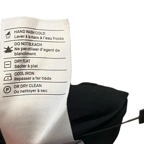 Vince  Pleated Tie Front Midi Skirt Black Gathered Front Slit Womens Size XS