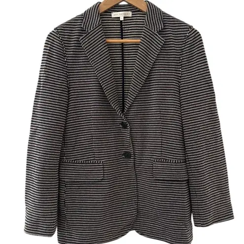 Ann Mashburn Stretch Woven Herringbone Cotton Double Button Blazer Size Medium