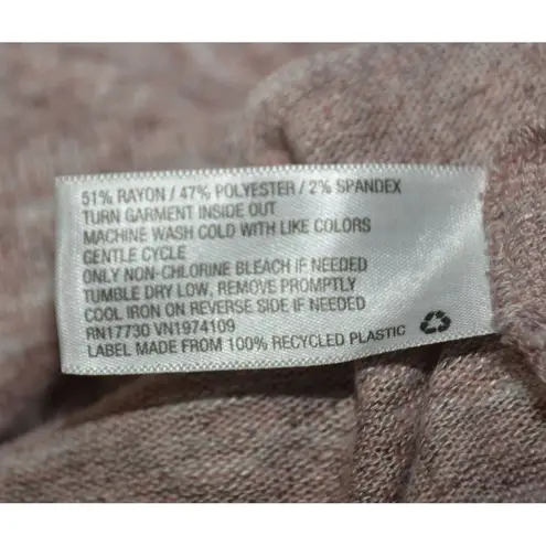 Knox Rose Ladies Pink Pullover Sweater Shift Dress Size L Cowl Neck Knee Length