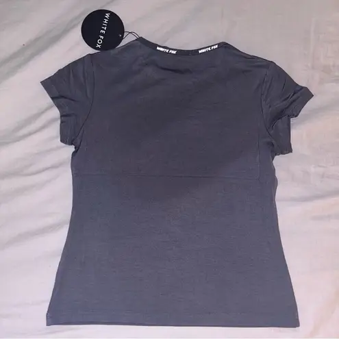 White Fox Boutique , Close To Home Top, Small Charcoal Grey Short Sleeve Tshirt