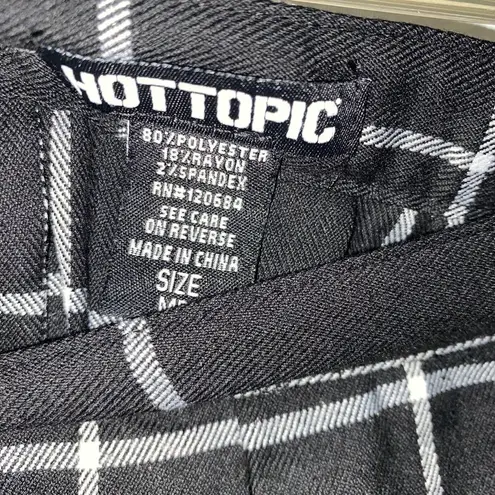 Hot Topic  Skirt Womens Medium Black Plaid Mini Y2K Goth Emo School Girl Academia