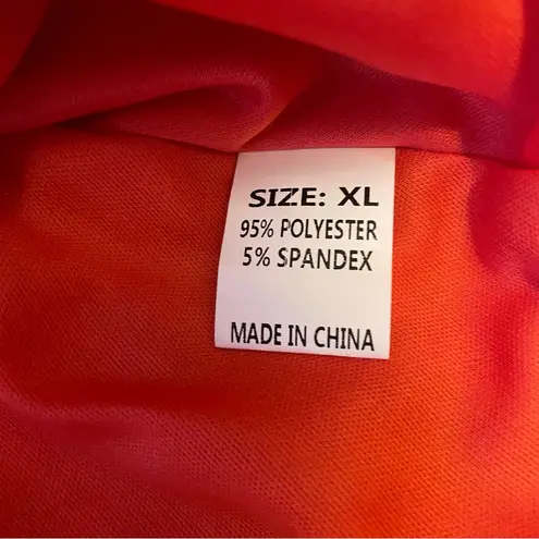 A Line Swing Mini Floral Dress Boho Deep V Neck Ruffle Open Back Junior Size XL Red