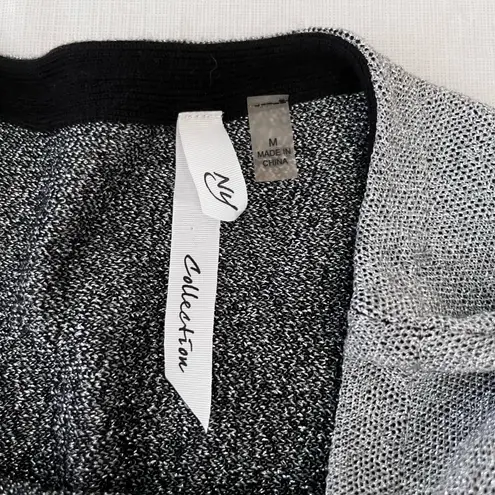 Ny Collection Black and Metallic Silver Sweater