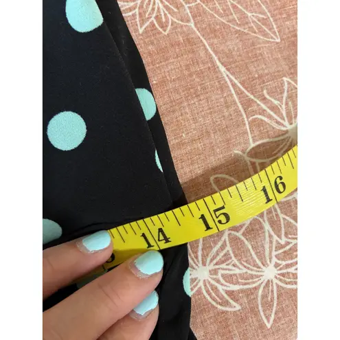Connected Apparel Macy's Black with Turquios Polka Dot Dress Size 10