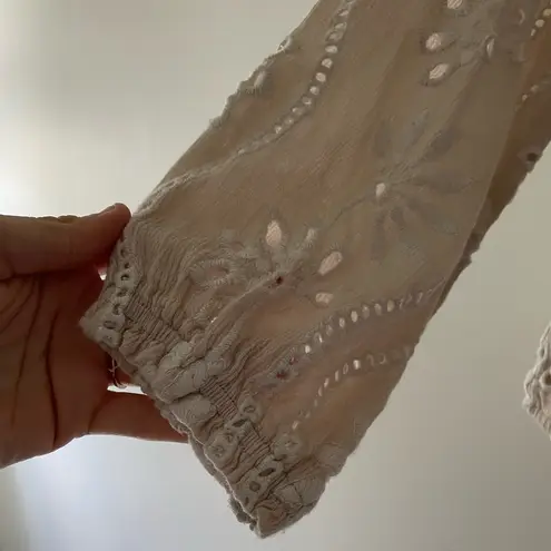 The Impeccable Pig Boho Long Sleeve Flowy Floral Embroidered Blouse