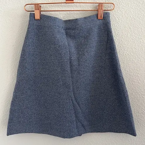 C/MEO COLLECTIVE Blue Heathered Mini Skirt Contemporary Minimalist XS